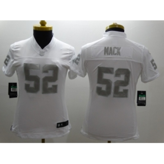 Nike Women Oakland Raiders #52 Mack Platinum White Jerseys Nike Women Oakland Raiders #52 Mack Platinum White Jerseys