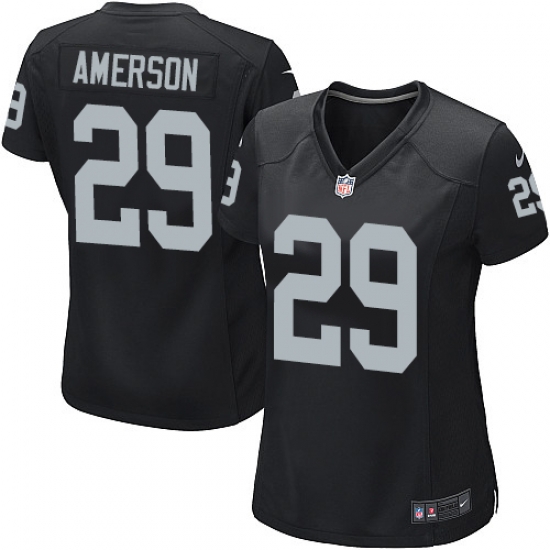 Oakland Raiders #29 David Amerson Womens Black Jersey Oakland Raiders #29 David Amerson Womens Black Jersey
