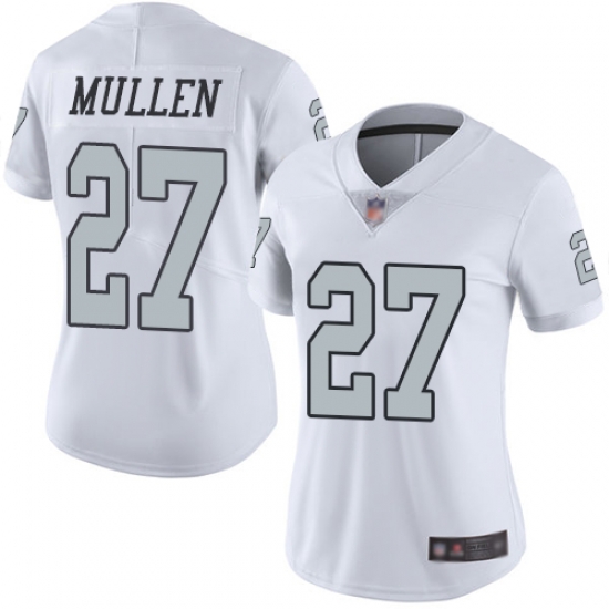 Raiders 27 Trayvon Mullen White Women Stitched Football Limited Rush Jersey Raiders 27 Trayvon Mullen White Women Stitched Football Limited Rush Jersey