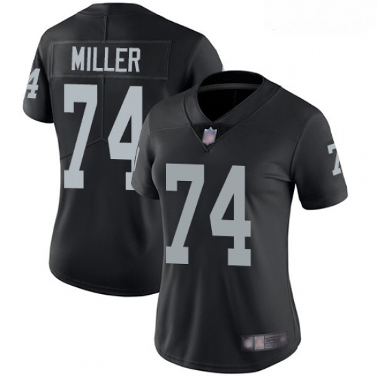 Raiders #74 Kolton Miller Black Team Color Women Stitched Football Vapor Untouchable Limited Jersey Raiders #74 Kolton Miller Black Team Color Women Stitched Football Vapor Untouchable Limited Jersey