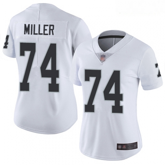 Raiders #74 Kolton Miller White Women Stitched Football Vapor Untouchable Limited Jersey Raiders #74 Kolton Miller White Women Stitched Football Vapor Untouchable Limited Jersey