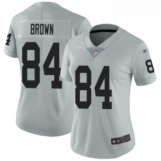 Raiders #84 Antonio Brown Silver Women Stitched Football Limited Inverted Legend Jersey Raiders #84 Antonio Brown Silver Women Stitched Football Limited Inverted Legend Jersey