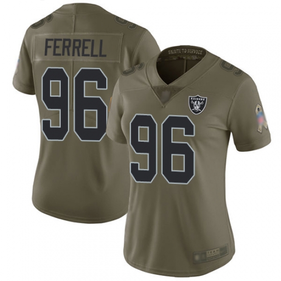 Raiders 96 Clelin Ferrell Olive Women Stitched Football Limited 2017 Salute to Service Jersey Raiders 96 Clelin Ferrell Olive Women Stitched Football Limited 2017 Salute to Service Jersey
