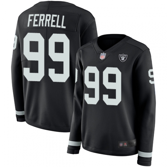 Raiders 99 Clelin Ferrell Black Team Color Women Stitched Football Limited Therma Long Sleeve Jersey Raiders 99 Clelin Ferrell Black Team Color Women Stitched Football Limited Therma Long Sleeve Jersey