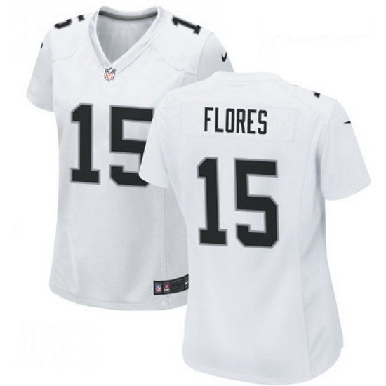Women Las Vegas Raiders 15 Tom Flores White Limited Jersey Women Las Vegas Raiders 15 Tom Flores White Limited Jersey