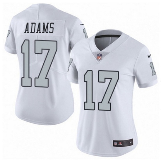 Women Las Vegas Raiders 17 Davante Adams White Color Rush Limited Stitched Jersey Women Las Vegas Raiders 17 Davante Adams White Color Rush Limited Stitched Jersey