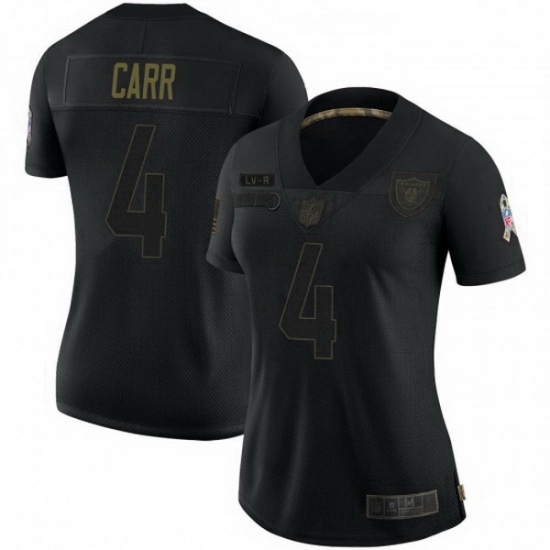 Women Las Vegas Raiders 4 Derek Carr Black 2020 Salute To Service Limited Jersey Women Las Vegas Raiders 4 Derek Carr Black 2020 Salute To Service Limited Jersey