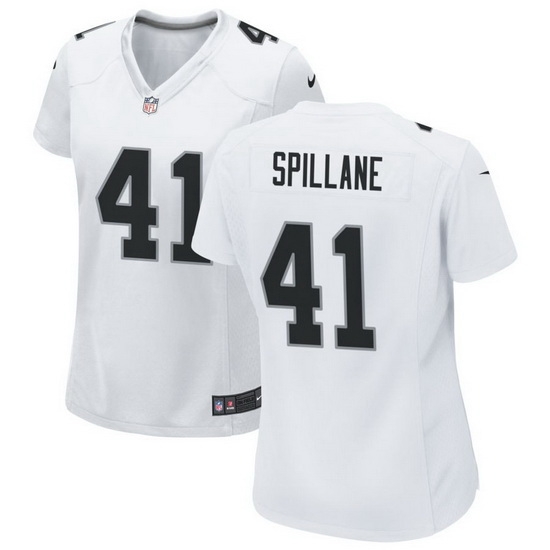 Women Las Vegas Raiders 41 Robert Spillane white 2023 Draft Vapor Limited Stitched Football Jersey Women Las Vegas Raiders 41 Robert Spillane white 2023 Draft Vapor Limited Stitched Football Jersey