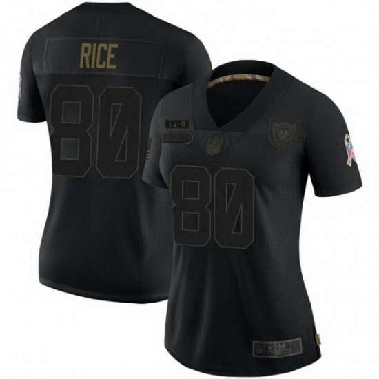 Women Las Vegas Raiders 80 Jerry Rice Black 2020 Salute To Service Limited Jersey Women Las Vegas Raiders 80 Jerry Rice Black 2020 Salute To Service Limited Jersey