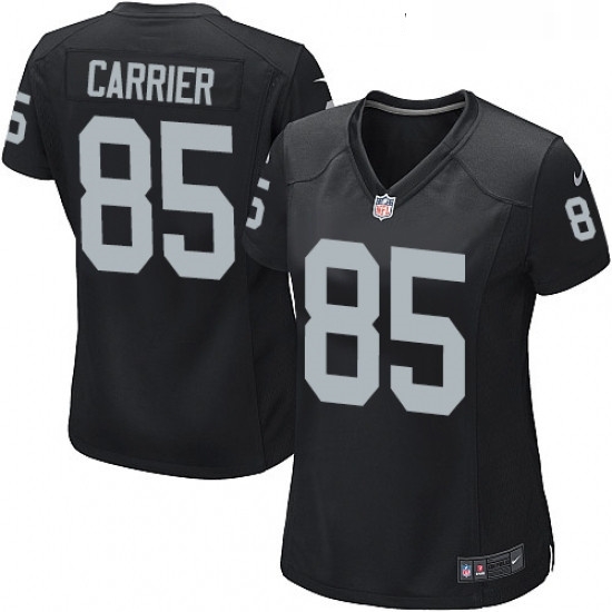 Women Nike Oakland Raiders 85 Derek Carrier Game Black Team Color NFL Jersey Women Nike Oakland Raiders 85 Derek Carrier Game Black Team Color NFL Jersey