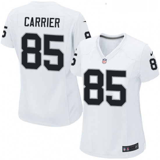 Women Nike Oakland Raiders 85 Derek Carrier Game White NFL Jersey Women Nike Oakland Raiders 85 Derek Carrier Game White NFL Jersey