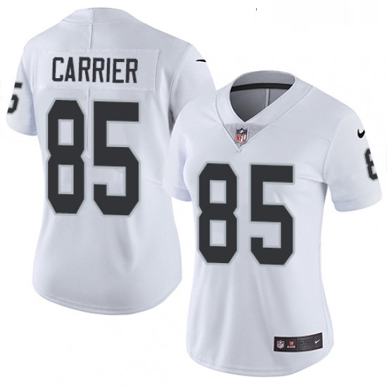 Women Nike Oakland Raiders 85 Derek Carrier White Vapor Untouchable Elite Player NFL Jersey Women Nike Oakland Raiders 85 Derek Carrier White Vapor Untouchable Elite Player NFL Jersey