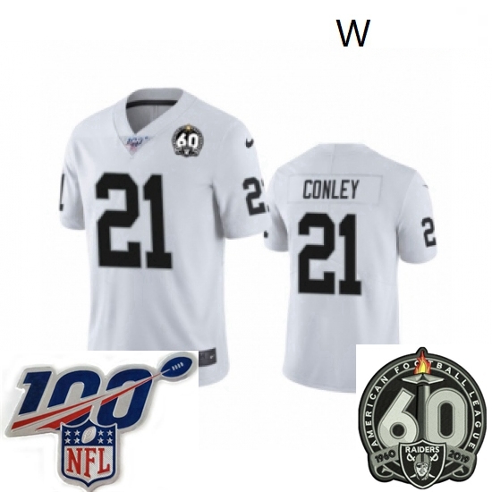 Women Oakland Raiders #21 Gareon Conley White 60th Anniversary Vapor Untouchable Limited Player 100th Season Football Jersey Women Oakland Raiders #21 Gareon Conley White 60th Anniversary Vapor Untouchable Limited Player 100th Season Football Jersey