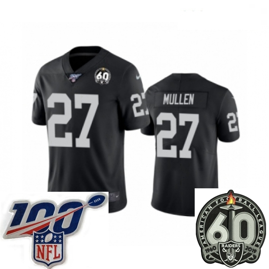 Women Oakland Raiders #27 Trayvon Mullen Black 60th Anniversary Vapor Untouchable Limited Player 100th Season Football Jersey Women Oakland Raiders #27 Trayvon Mullen Black 60th Anniversary Vapor Untouchable Limited Player 100th Season Football Jersey