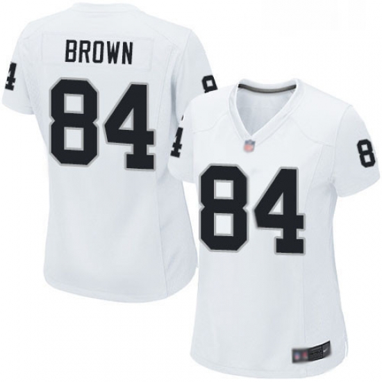 Womens Antonio Brown Game White Road Jersey Oakland Raiders Football 84 Jersey Womens Antonio Brown Game White Road Jersey Oakland Raiders Football 84 Jersey