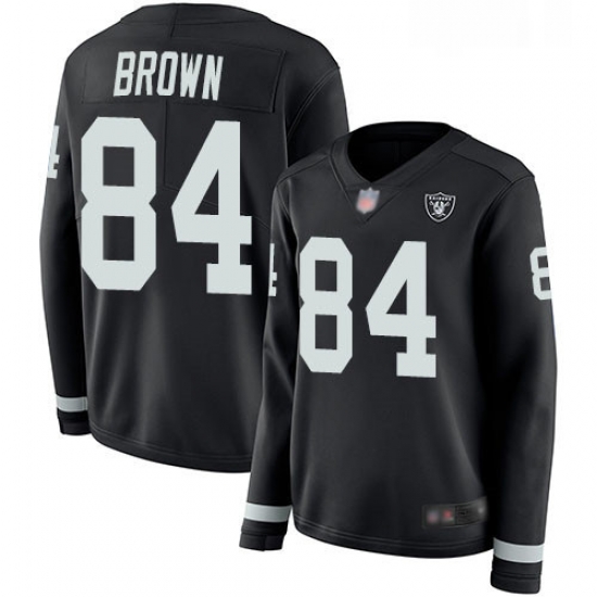 Womens Antonio Brown Limited Black Jersey Oakland Raiders Football 84 Jersey Therma Long Sleeve Womens Antonio Brown Limited Black Jersey Oakland Raiders Football 84 Jersey Therma Long Sleeve