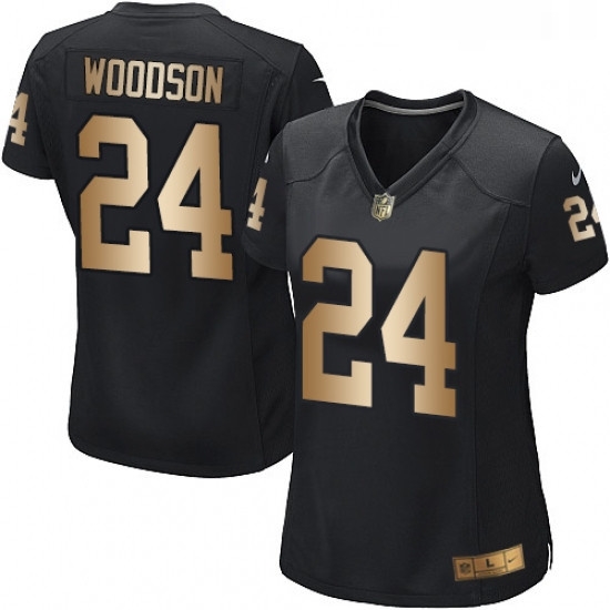Womens Nike Oakland Raiders 24 Charles Woodson Elite BlackGold Team Color NFL Jersey Womens Nike Oakland Raiders 24 Charles Woodson Elite BlackGold Team Color NFL Jersey