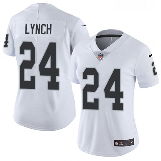 Womens Nike Oakland Raiders 24 Marshawn Lynch Elite White NFL Jersey Womens Nike Oakland Raiders 24 Marshawn Lynch Elite White NFL Jersey