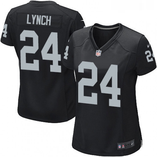 Womens Nike Oakland Raiders 24 Marshawn Lynch Game Black Team Color NFL Jersey Womens Nike Oakland Raiders 24 Marshawn Lynch Game Black Team Color NFL Jersey
