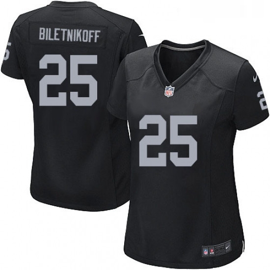 Womens Nike Oakland Raiders 25 Fred Biletnikoff Game Black Team Color NFL Jersey Womens Nike Oakland Raiders 25 Fred Biletnikoff Game Black Team Color NFL Jersey