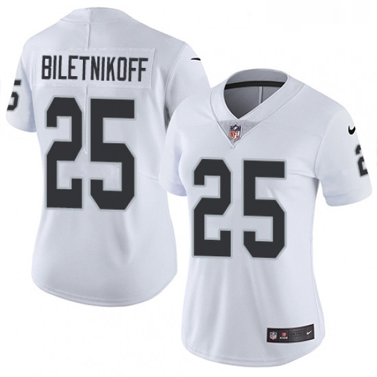 Womens Nike Oakland Raiders 25 Fred Biletnikoff White Vapor Untouchable Limited Player NFL Jersey Womens Nike Oakland Raiders 25 Fred Biletnikoff White Vapor Untouchable Limited Player NFL Jersey