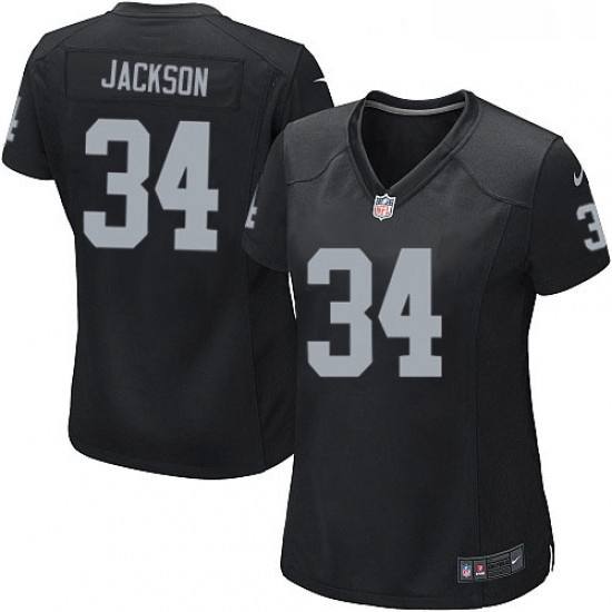 Womens Nike Oakland Raiders 34 Bo Jackson Game Black Team Color NFL Jersey Womens Nike Oakland Raiders 34 Bo Jackson Game Black Team Color NFL Jersey