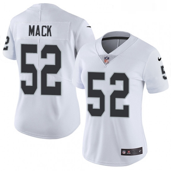 Womens Nike Oakland Raiders 52 Khalil Mack White Vapor Untouchable Limited Player NFL Jersey Womens Nike Oakland Raiders 52 Khalil Mack White Vapor Untouchable Limited Player NFL Jersey