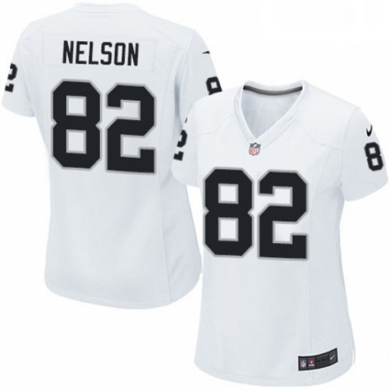 Womens Nike Oakland Raiders 82 Jordy Nelson Game White NFL Jersey Womens Nike Oakland Raiders 82 Jordy Nelson Game White NFL Jersey