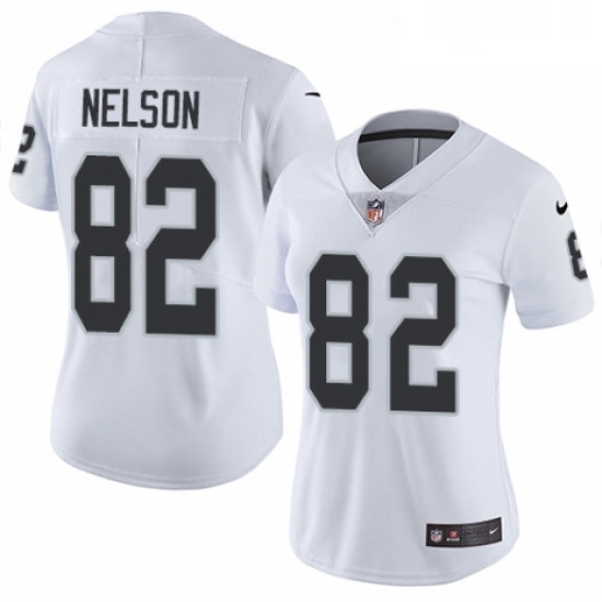 Womens Nike Oakland Raiders 82 Jordy Nelson White Vapor Untouchable Limited Player NFL Jersey Womens Nike Oakland Raiders 82 Jordy Nelson White Vapor Untouchable Limited Player NFL Jersey