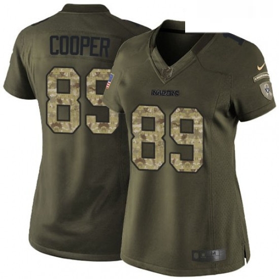 Womens Nike Oakland Raiders 89 Amari Cooper Elite Green Salute to Service NFL Jersey Womens Nike Oakland Raiders 89 Amari Cooper Elite Green Salute to Service NFL Jersey