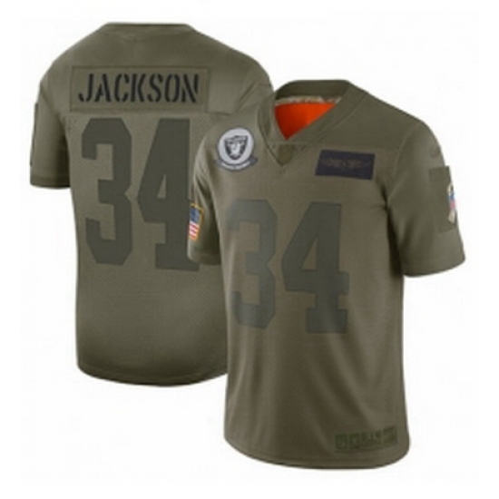 Womens Oakland Raiders 34 Bo Jackson Limited Camo 2019 Salute to Service Football Jersey Womens Oakland Raiders 34 Bo Jackson Limited Camo 2019 Salute to Service Football Jersey
