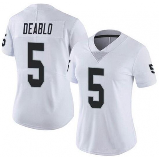 Women's Oakland Raiders#5 Divine Deablo White Vapor Untouchable Limited Stitched Jersey Women's Oakland Raiders#5 Divine Deablo White Vapor Untouchable Limited Stitched Jersey