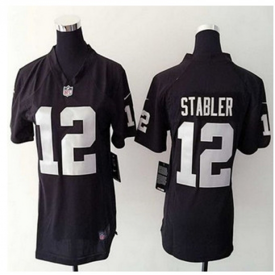 women New Raiders #12 Kenny Stabler Black Team Color NFL Elite Jersey women New Raiders #12 Kenny Stabler Black Team Color NFL Elite Jersey