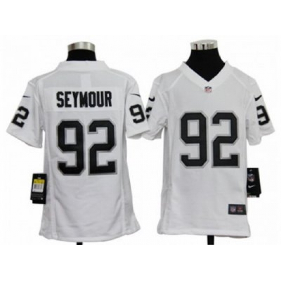 Nike Youth NFL Oakland Raiders #92 Richard Seymour White Jerseys