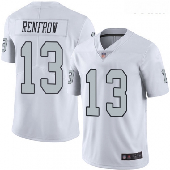 Raiders #13 Hunter Renfrow White Youth Stitched Football Limited Rush Jersey Raiders #13 Hunter Renfrow White Youth Stitched Football Limited Rush Jersey