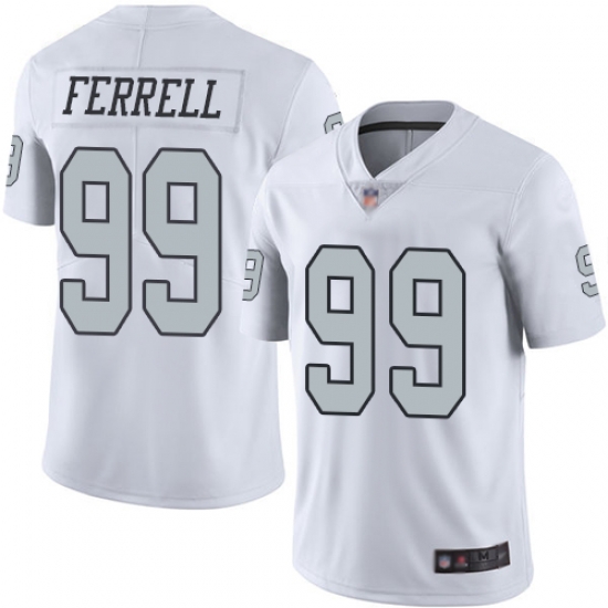 Raiders 99 Clelin Ferrell White Youth Stitched Football Limited Rush Jersey Raiders 99 Clelin Ferrell White Youth Stitched Football Limited Rush Jersey