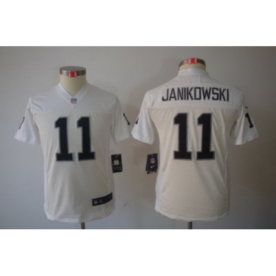 Youth Nike NFL Oakland Raiders #11 Sebastian Janikowski White Color[Youth Limited Jerseys]