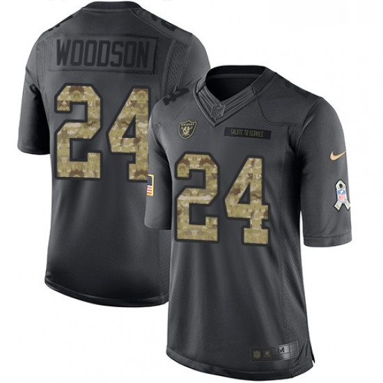 Youth Nike Oakland Raiders 24 Charles Woodson Limited Black 2016 Salute to Service NFL Jersey Youth Nike Oakland Raiders 24 Charles Woodson Limited Black 2016 Salute to Service NFL Jersey