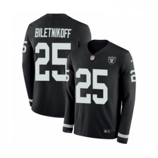 Youth Nike Oakland Raiders 25 Fred Biletnikoff Limited Black Therma Long Sleeve NFL Jersey Youth Nike Oakland Raiders 25 Fred Biletnikoff Limited Black Therma Long Sleeve NFL Jersey