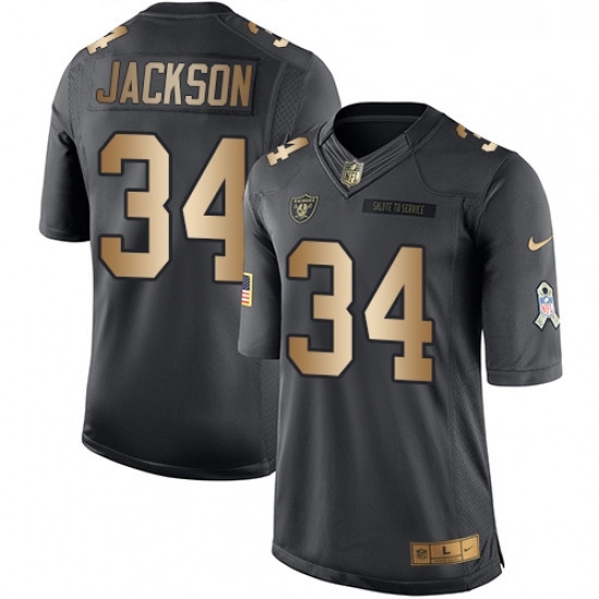 Youth Nike Oakland Raiders 34 Bo Jackson Limited BlackGold Salute to Service NFL Jersey Youth Nike Oakland Raiders 34 Bo Jackson Limited BlackGold Salute to Service NFL Jersey