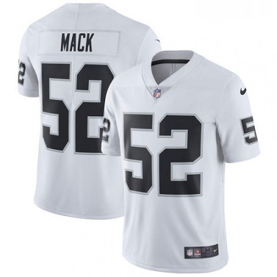 Youth Nike Oakland Raiders 52 Khalil Mack Elite White NFL Jersey Youth Nike Oakland Raiders 52 Khalil Mack Elite White NFL Jersey