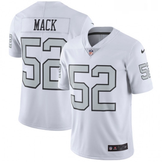 Youth Nike Oakland Raiders 52 Khalil Mack Elite White Rush Vapor Untouchable NFL Jersey Youth Nike Oakland Raiders 52 Khalil Mack Elite White Rush Vapor Untouchable NFL Jersey