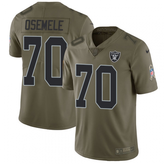 Youth Nike Raiders #70 Kelechi Osemele Olive Stitched NFL Limited 2017 Salute to Service Jersey Youth Nike Raiders #70 Kelechi Osemele Olive Stitched NFL Limited 2017 Salute to Service Jersey