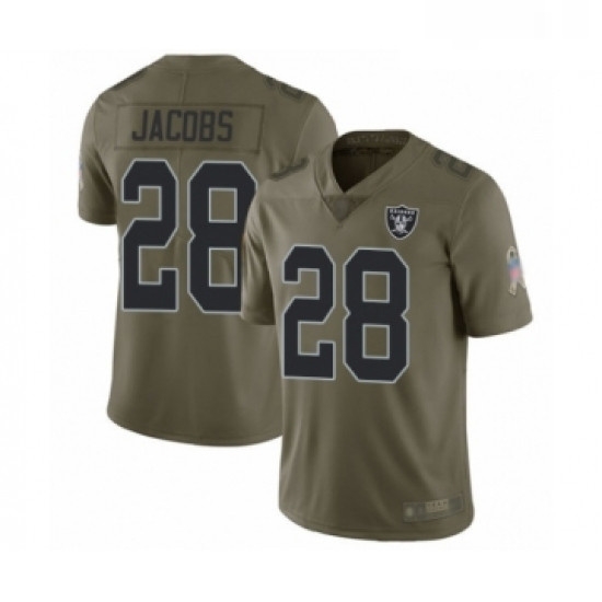 Youth Oakland Raiders 28 Josh Jacobs Limited Olive 2017 Salute to Service Football Jersey Youth Oakland Raiders 28 Josh Jacobs Limited Olive 2017 Salute to Service Football Jersey