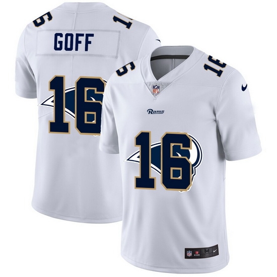Los Angeles Rams 16 Jared Goff White Men Nike Team Logo Dual Overlap Limited NFL Jersey Los Angeles Rams 16 Jared Goff White Men Nike Team Logo Dual Overlap Limited NFL Jersey
