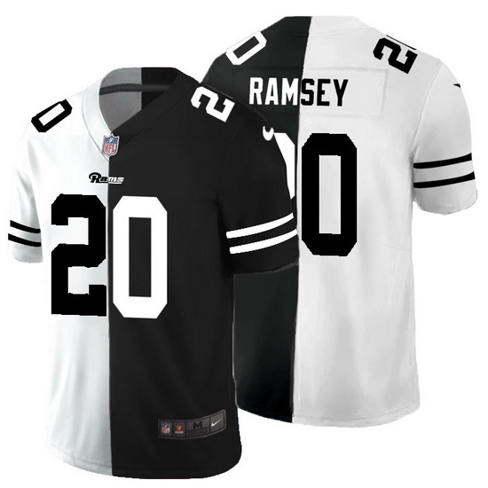 Los Angeles Rams 20 Jalen Ramsey Men Black V White Peace Split Nike Vapor Untouchable Limited NFL Jersey Los Angeles Rams 20 Jalen Ramsey Men Black V White Peace Split Nike Vapor Untouchable Limited NFL Jersey