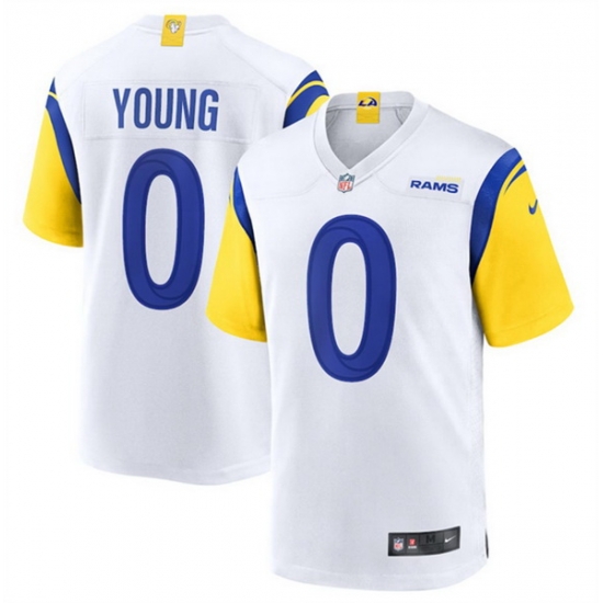 Men Los Angeles Rams 0 PByron Young White Stitched Game Jersey Men Los Angeles Rams 0 PByron Young White Stitched Game Jersey