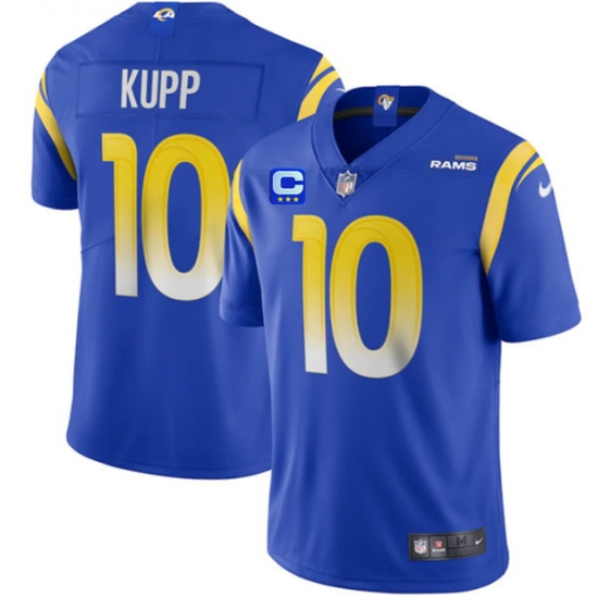 Men Los Angeles Rams #10 Cooper Kupp 2022 Royal With 3-Star C Patch Vapor Limited Stitched Jersey Men Los Angeles Rams #10 Cooper Kupp 2022 Royal With 3-Star C Patch Vapor Limited Stitched Jersey