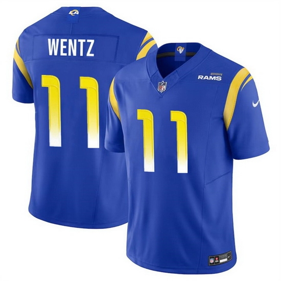 Men Los Angeles Rams 11 Carson Wentz Blue 2023 F U S E Vapor Untouchable Stitched Football Jersey Men Los Angeles Rams 11 Carson Wentz Blue 2023 F U S E Vapor Untouchable Stitched Football Jersey