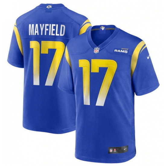 Men Los Angeles Rams 17 Baker Mayfield Royal Stitched Game Jersey Men Los Angeles Rams 17 Baker Mayfield Royal Stitched Game Jersey